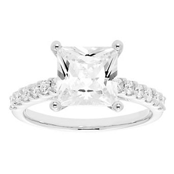 Evergreen Diamonds 14k White Gold 2 3/8 Carat T.W. IGL Certified Princess Cut Lab-Grown Diamond Ring
