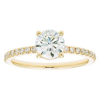 Evergreen Diamonds 14k Gold 1 3/8 Carat T.W. IGL Certified Round Lab-Grown Diamond Hidden Halo Ring