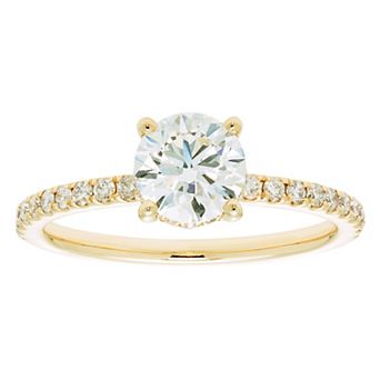 Evergreen Diamonds 14k Gold 1 3/8 Carat T.W. IGL Certified Round Lab-Grown Diamond Hidden Halo Ring