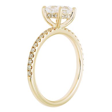 Evergreen Diamonds 14k Gold 1 3/8 Carat T.W. IGL Certified Princess Cut Lab-Grown Diamond Hidden Halo Ring