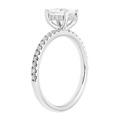 Evergreen Diamonds 14k White Gold 1 3/8 Carat T.W. IGL Certified Oval Lab-Grown Diamond Hidden Halo Ring
