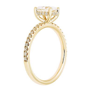 Evergreen Diamonds 14k Gold 1 3/8 Carat T.W. IGL Certified Oval Lab-Grown Diamond Hidden Halo Ring