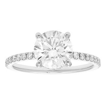 Evergreen Diamonds 14k White Gold 2 3/8 Carat T.W. IGL Certified Round Lab-Grown Diamond Hidden Halo Ring