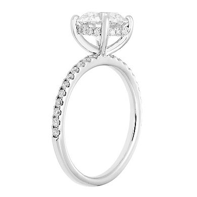 Evergreen Diamonds 14k White Gold 2 3/8 Carat T.W. IGL Certified Round Lab-Grown Diamond Hidden Halo Ring