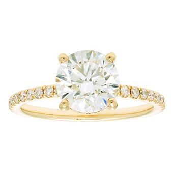 Evergreen Diamonds 14k Gold 2 3/8 Carat T.W. IGL Certified Round Lab-Grown Diamond Hidden Halo Ring