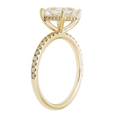 Evergreen Diamonds 14k Gold 2 3/8 Carat T.W. IGL Certified Princess Cut Lab-Grown Diamond Hidden Halo Ring