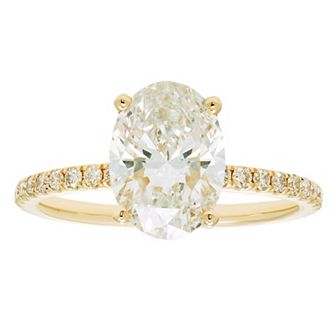 Evergreen Diamonds 14k Gold 2 3/8 Carat T.W. IGL Certified Oval Lab-Grown Diamond Hidden Halo Ring