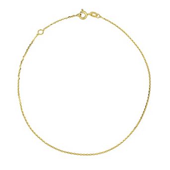 Taylor Grace 10k Gold Diamond Cut Sparkle Rolo Chain Anklet