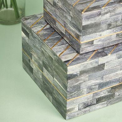 Monaco Decorative Boxes - Grey, Set of 2