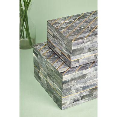 Monaco Decorative Boxes - Grey, Set of 2