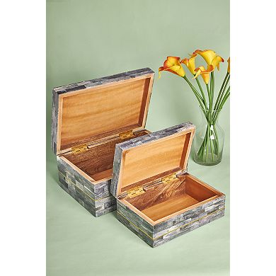 Monaco Decorative Boxes - Grey, Set of 2