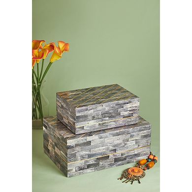 Monaco Decorative Boxes - Grey, Set of 2