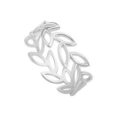 PRIMROSE Sterling Silver Cutout Leaf Band Ring