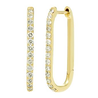 The Regal Collection 14k Gold 1/2 Carat T.W. IGL Certified Diamond Oval Hoop Earrings