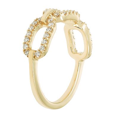 The Regal Collection 14k Gold 1/3 Carat T.W. IGL Certified Diamond Link Ring