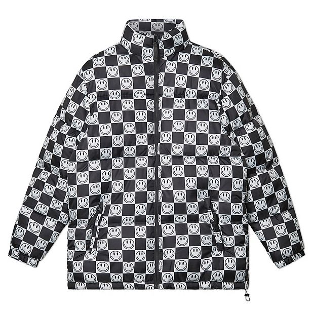 LV Black Puffer Coat Logo Printed