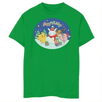 Boys 8-20 Pokémon Pikachu Happy Holidays" Graphic Tee