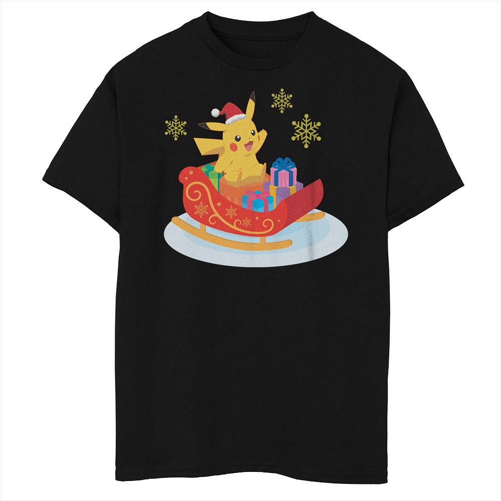 Boys 6-20 Pokemon Christmas Santa Ride Graphic Tee
