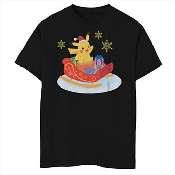 Boys 8-20 Pokemon Christmas Santa Ride Graphic Tee