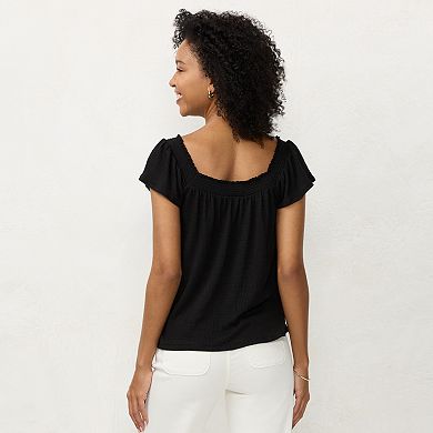 Women's LC Lauren Conrad On/Off The Shoulder Flutter Sleeve Top