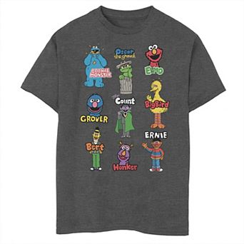 Boys 8-20 Sesame Street Show Characters Graphic Tee