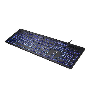 Adesso Large Print Illuminated Desktop Keyboard