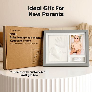 KeaBabies Noel Baby Hand and Footprint Kit, Personalized Baby Keepsake Picture Frame, Handprint Kit