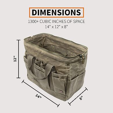 Pd Canvas Tool Bag 14-inch, 22 Pockets, Heavy Duty Tradesman Bag , Made For Contractors, Carpenter