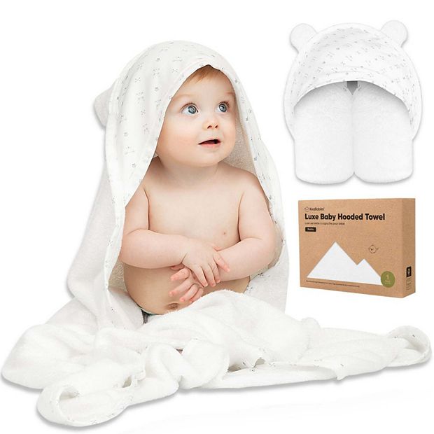 KeaBabies Luxe Baby Hooded Towel Organic Baby Bath Towel Hooded Baby Towels for Newborn Kids