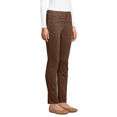 Women's Lands' End Tall Mid Rise Straight Leg 18-Wale Corduroy Pants