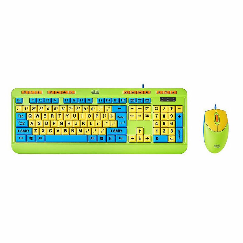 Adesso Wired Kids Keyboard & Mouse Combo, Multicolor