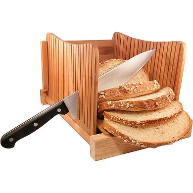 Dbtech Wood Bread Slicer for Homemade Bread, Compact & Foldable Bread Cutter