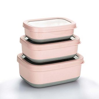 Lille Home Leakproof Stainless Steel Food Container Set of 3, 470ML, 900ML, 1.4L