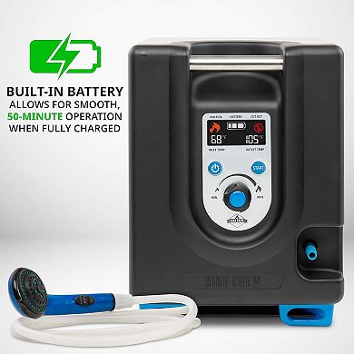 Hike Crew Portable Propane Water Heater & Shower Pump with Built-In Battery, Safety Shutoff & Case