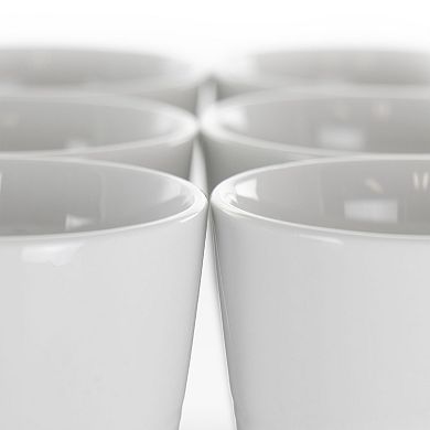 Elama Amie 8 Piece 12 Ounce Porcelain Mug Set in White