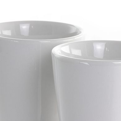 Elama Holt 12 Piece 10 Ounce Porcelain Mug Set in White