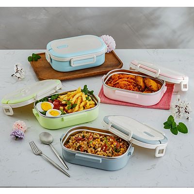 LILLEAGUE セット Lille Home 22OZ Stainless Steel Leakproof Bento Lunch Box With
