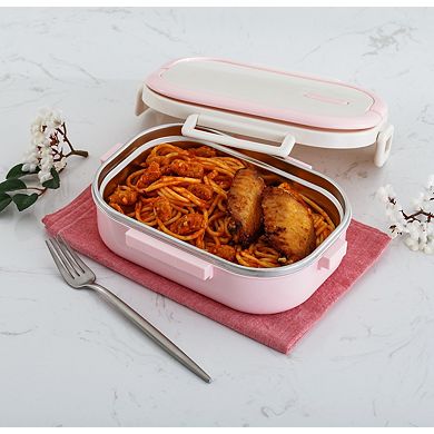 Lille Home 22OZ Stainless Steel Leakproof Bento Lunch Box With Lunch Bag, Green