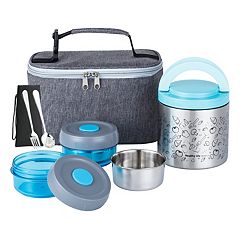 Lille Home Premium Stainless Steel Food Containers/Bento Lunch Box With  Anti-Slip Exterior, Set of 3, 470ML, 900ML,1.4L, Leakproof, BPA Free,  Portion