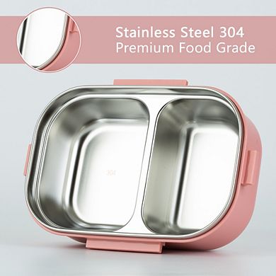 Lille Home 28OZ Stainless Steel Leakproof 2-Compartment Bento Lunch Box