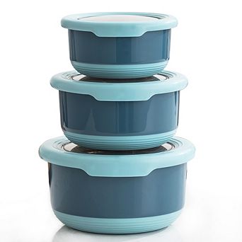 Lille Home Premium Stainless Steel Food Containers Set of 3, 420ML, 730ML,1.2L
