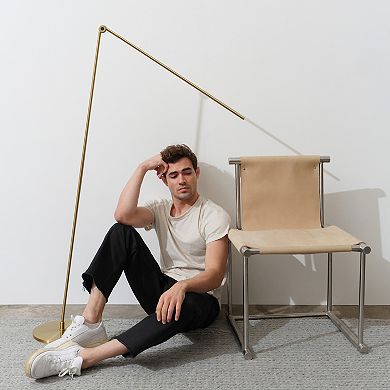 Brightech Libra 54.5" Modern Minimalist LED Floor Lamp in Gold with Adjustable Color Temperature