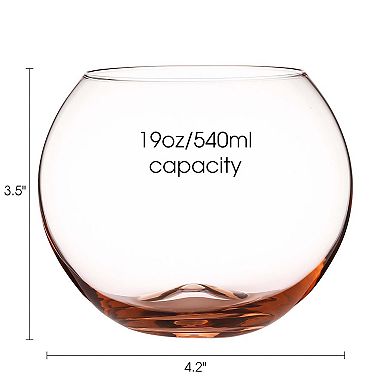 Berkware Set of 2 Sparkling Colored Stemless Wine Glass