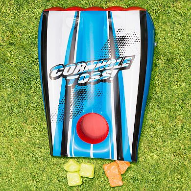 Banzai Party Double-sided 2-in-1 Toss Gameboard Cornhole & Pop Shot Challenge