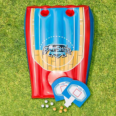 Banzai Party Double-sided 2-in-1 Toss Gameboard Cornhole & Pop Shot Challenge