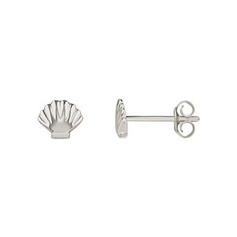 PRIMROSE Sterling Silver Seashell Stud Earrings