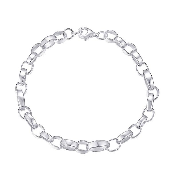 Platinum Over Silver Link Bracelet