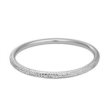 Argento Forte Sterling Silver Textured Bangle Bracelet