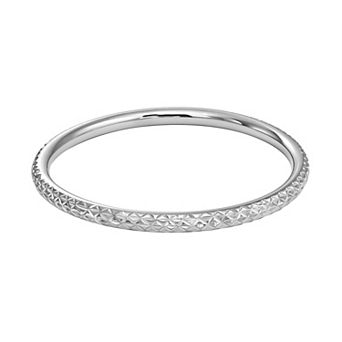 Argento Forte Sterling Silver Textured Bangle Bracelet