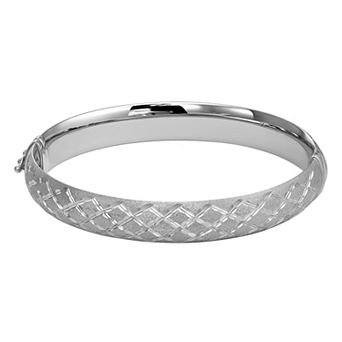 Argento Forte Sterling Silver Textured Bangle Bracelet